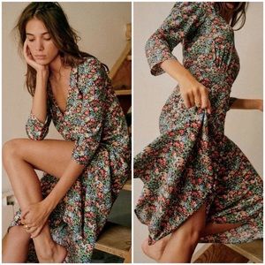 Sezane Estella California Print Midi Dress Size 36 - Worn Once